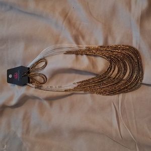 Brass necklace & earrings set